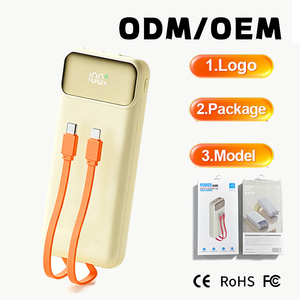 Batterie externe USB Type C 10000 mAh personnalisée avec câble intégré pour téléphones portables, banques d'alimentation et stations d'énergie - Product Image 1