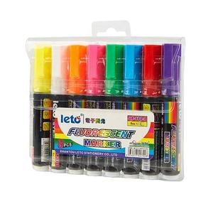 Kit de 8 couleurs de stylo marqueur Bee King, pointe 8mm, panneau de lampe, stylo publicitaire électronique, stylo <span class=keywords><strong>graffiti</strong></span> effaçable en gros - Product Image 1
