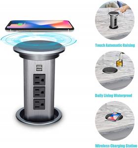 Electric Lifting <strong>Sockets</strong> Hidden Tabletop Pop up <strong>Retractable</strong> Outlet With USB Wireless Charging for Kitchen Office - Product Image 6