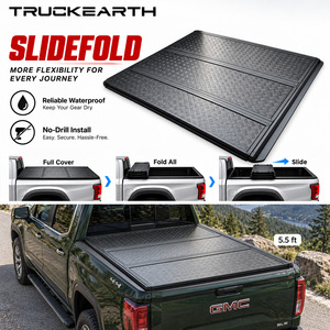 ฝาครอบกระบะแบบพับได้สำหรับรถ GMC Sierra 1500 Crew Cab ขนาด 5.5 ฟุต ทำจากอะลูมิเนียมแบบสามตอน พร้อมระบบรางเลื่อน - Product Image 1