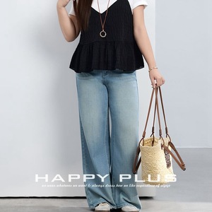 Jean droit bleu clair pour femme Runqi, grande taille, décontracté, en denim de coton, style simple N9217 - Product Image 2