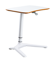 LEADCOM EDEN QF2 Mobilier de bureau moderne en aluminium, pupitre de conférence réglable en hauteur pneumatiquement, table assis-debout
