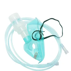 Kanül ile yüksek kaliteli tek kullanımlık tıbbi ayarlanabilir Venturi Pvc yetişkin oksijen maskesi