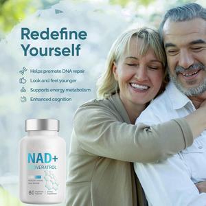 Cápsulas de NAD veganas de etiqueta privada OEM, suplemento de alta absorción con nicotinamida adenina dinucleótido y Trans resveratrol - Product Image 2