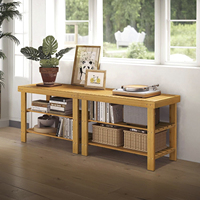 Banc moderne en bambou pour le changement des chaussures de la table d'appoint du salon-Convient pour l'entrée du salon, la chambre à coucher