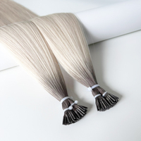 Icy Platinum Blonde Dark Blonde Roooted Micro Stick I Tip Pre-bonded Remy Virgin Cutícula intacta SDD Extensiones de cabello
