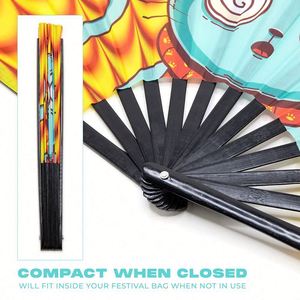 Chinese Customized Printing Portable Bamboo Hand Held Folding Fan Kung Fu Clack Fan for Party - Product Image 2