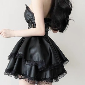 Nuevos Vestidos Góticos Punk Negros <span class=keywords><strong>de</strong></span> Fiesta para <span class=keywords><strong>Mujer</strong></span> Y2k Minifaldas Sexys <span class=keywords><strong>de</strong></span> Lujo para Chicas Dulces con Ajuste Entallado y Busto Drapeado para Verano - Product Image 2