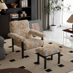 Nordique De Luxe Moderne En Métal Fauteuil Canapé Côté Loisirs Salon Chambre Paresseux Simple Velours Salon Accent Conception Confortable - Product Image 4