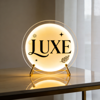 Enseigne lumineuse LED néon 3D en acrylique doré pour intérieur/extérieur, logo mural personnalisé rétroéclairé, décoration pour entreprise