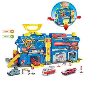 Rangement multifonctionnel pour enfants, jouets de <span class=keywords><strong>Parking</strong></span>, bricolage, assemblage de jouets, Garage avec élévateur, ensemble de piste de voiture d'action de ville - Product Image 1