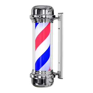 Barber shop products barber supplies rotating barber pole salon equipment LED