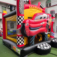 Château gonflable Red Lightning McQueen avec toboggan, voitures de course, château gonflable avec parcours d'obstacles amusant