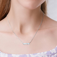 Collier en argent sterling 925 en forme de branche avec pendentif opale 30 mm, pierre de naissance d'octobre, vente en gros