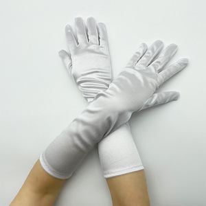 Gants courts rétro en satin extensible pour femme, <span class=keywords><strong>mi</strong></span>-longs, pour mariage, cosplay, fête, protection solaire estivale, en spandex extensible, style élé<span class=keywords><strong>gant</strong></span> - Product Image 1