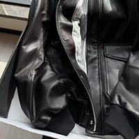 Blouson aviateur en cuir d'agneau noir véritable pour homme - Style vintage décontracté avec fermeture éclair, doublure patchwork, poignets côtelés, respirant