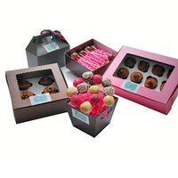 Boîtes en papier personnalisées de luxe en kraft avec tiroir coulissant pour emballage individuel de pâtisseries de Noël, desserts, mini-cupcakes, avec fenêtre