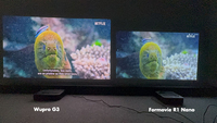 Proyector Portátil Wupro G3 con Soporte OEM, Google TV, Compatible con 8K, 600 ANSI Lúmenes, Proyector DLP Mini Inteligente de Tiro Ultra Corto para el Hogar