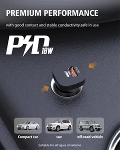 공장 전원 배달 빠른 충전 자동차 충전기 18W 미니 듀얼 포트 Usb 휴대 전화 충전기