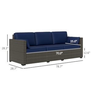 Juego de muebles de exterior de tres asientos DB Rattan, sofá de ratán PE de estilo contemporáneo para patio o patio trasero, uso recreativo - Product Image 2