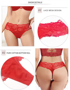 Culottes brodées respirantes chaudes pour femmes, tangas sexy en dentelle, antibactériennes, florales, multicolores, <span class=keywords><strong>lingerie</strong></span> pour femmes - Product Image 4