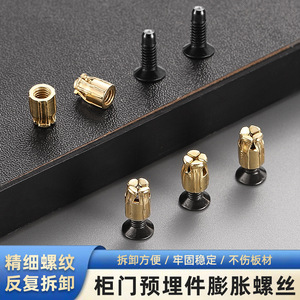 Vis d'expansion à insert métrique pour quincaillerie de porte d'armoire, finition noir mat - Product Image 3