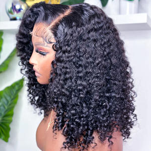 Brésilienne pas cher Court Bob Lace Front Perruque Hd Lace Frontal Perruques Cheveux Humains Kinky Curly Sans Colle Full Hd Lace Perruques Pour Les Femmes Noires - Product Image 3