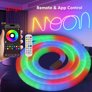 <span class=keywords><strong>Tira</strong></span> <span class=keywords><strong>de</strong></span> <span class=keywords><strong>LED</strong></span> <span class=keywords><strong>de</strong></span> Neón Innovadora con Cubierta Protectora Envolvente <span class=keywords><strong>de</strong></span> Tela, Efecto <span class=keywords><strong>de</strong></span> Luz Suave en Todas las Direcciones, Bajo Consumo <span class=keywords><strong>de</strong></span> Energía, Fácil Instalación - Product Image 1