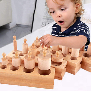 Juguetes Educativos <span class=keywords><strong>de</strong></span> Madera para Bebés, Materiales Montessori <span class=keywords><strong>de</strong></span> Madera, Juguetes Matemáticos, Cilindros con Perillas para Bebés, Cilindros <span class=keywords><strong>de</strong></span> Madera Montessori - Product Image 2
