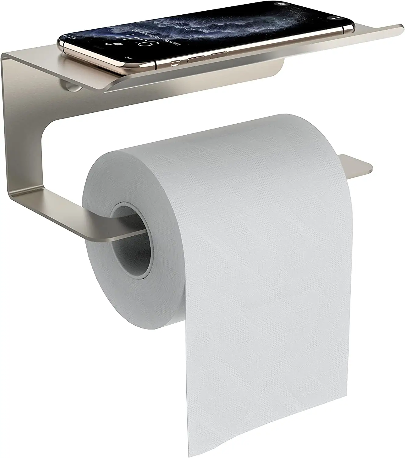 Custom stainless steel wall hold toilet wall hanging paper roll bathroom paper cell phone holder