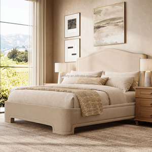 FERLY Set di Mobili per Camera da <span class=keywords><strong>Letto</strong></span> Senza Tempo, <span class=keywords><strong>Testiera</strong></span> Artigianale Stile Camelback, <span class=keywords><strong>Letto</strong></span> Imbottito con Piattaforma e Comodino Personalizzabile - Product Image 1