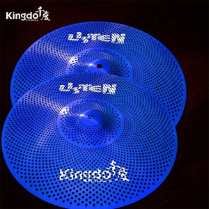 2026 Kingdo ขายตรงจากโรงงาน ราคาถูก 5 ชิ้น ไซม์บัลล์ฝึกซ้อมแบบเงียบ สีน้ำเงิน ขนาดเล็ก ชุบนิกเกิล สำหรับชุดกลอง - Product Image 6