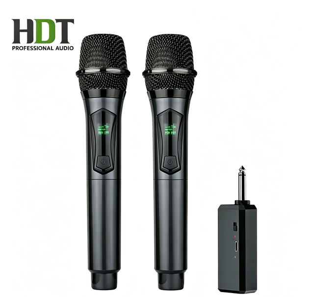 YC-108 Wireless Dual-Channel Cardioid Dynamic KTV Live Streaming Karaoke Home-Use Handheld Rechargeable Noise-Reduction