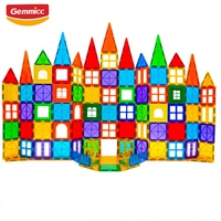 Gemmicc 200 pièces, possibilité de construire de nombreuses formes, jouets d'intelligence pour enfants, ensemble de blocs de construction magnétiques