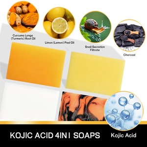 Savon Solide 4-en-1 à l'Acide Kojique, Vitamine C, Rétinol et Collagène – Fait Main, Rafraîchissant et Hydratant - Product Image 3