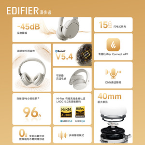 เอดิฟายเออร์ W830NB หูฟังบลูทูธแบบครอบหูตัดเสียงรบกวนไร้สายคุณภาพสูงสำหรับกีฬาเกมอีสปอร์ต - Product Image 5