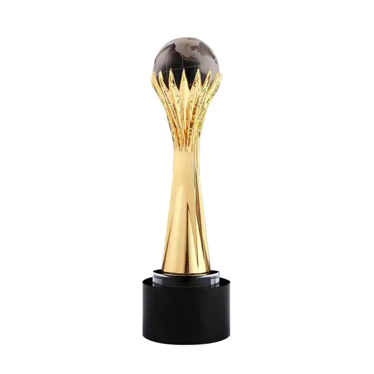 Trophées de la coupe du monde de sport avec récompense personnalisée Trophée de la coupe de basket-ball volley-ball en métal des Émirats arabes unis