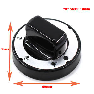 Manopola della valvola del <span class=keywords><strong>Gas</strong></span> <span class=keywords><strong>21S</strong></span>, stelo dell'inserto nero diametro 75mm 8mm - Product Image 2