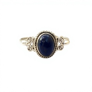 Bague en argent sterling 925 avec pierre lapis-lazuli, fabriquée à la main en Inde, 100 % argent véritable, bijoux en argent 925 pour femme, bijoux fins - Product Image 1