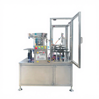 Machine de pressage automatique pneumatique haute vitesse pour le remplissage d'huiles, gaz et aérosols dans les bouteilles et les bombes aérosols cosmétiques et chimiques