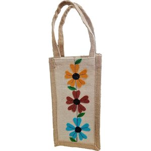 PARIJAT HANDICRAFT Bolsa de Yute natural Cubierta de botella de agua hecha a mano y bolsa de regalo para botella de vino Llevar elegante y ecológico - Product Image 3