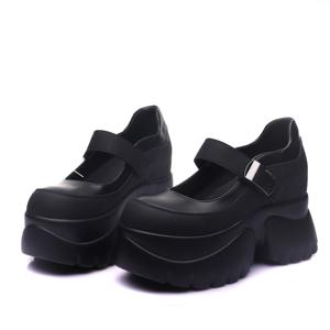 Sandales plates à talons hauts avec boucle en métal tendance, doublure en toile, semelle amortissante, chaussures Mary Jane pour femmes - Product Image 2