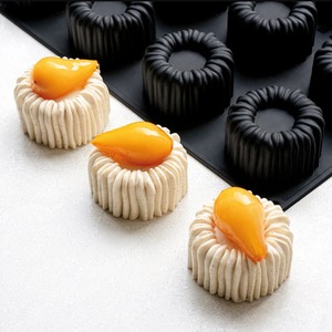 Moule en silicone écologique Charlotte circulaire pour gâteau mousse au chocolat, texture tricotée, rainures, sac OPP, compatible four, outils de pâtisserie - Product Image 2