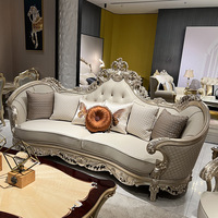 Ensemble de canapés modulaires de luxe en bois massif sculpté et en cuir, personnalisable pour salon, bureau à domicile, hôtel, villa