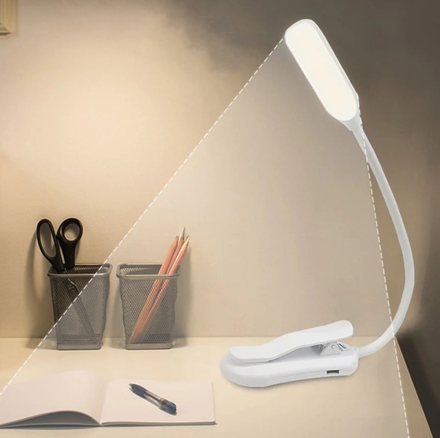 Mini LED Book Night Light Table Lamp Eye Protection Adjustable Clip-On Desk Lamp Battery Powered Flexible Study Bedroom Reading