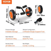 Chariot de kayak en aluminium personnalisable OEM Structure de conteneur roulant Chariot de kayak à main avec pneus solides de 10''