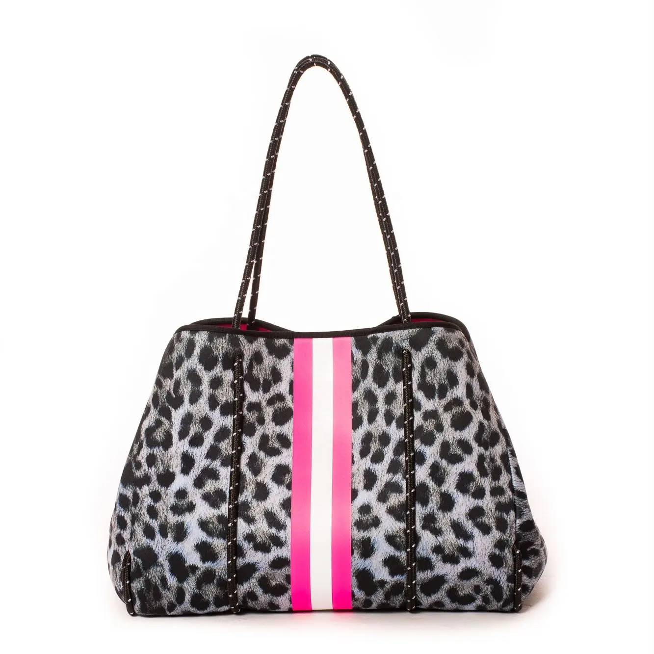 2023 Leopard with pink and white Neoprene Beach bag neoprene Tote Bag beach tote