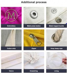 Sac fourre-tout moyen en toile de coton écologique uni avec fermeture éclair et logo personnalisé, sac de plage tendance - Product Image 6