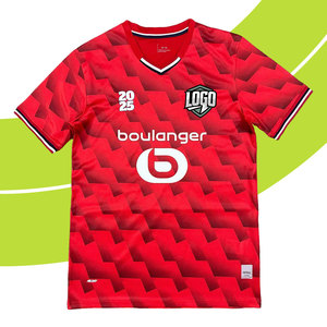 Maillot <span class=keywords><strong>de</strong></span> Foot Homme Personnalisable 2025-26 LIL à Col en V, Maillot <span class=keywords><strong>de</strong></span> Football à Nom Personnalisé ou Nom d'Équipe, en Polyester à Séchage Rapide - Product Image 4