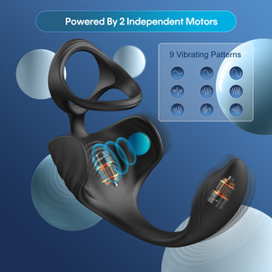Anillo de Bloqueo Anal con Control Remoto de 9 Frecuencias, Masajeador de Próstata con Bolas para Hombre, Masturbador Ecológico USB - Product Image 1